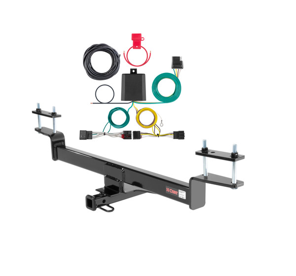 16 - 19 Volkswagen Passat Sedan, excluding hands free trunk Curt 1-1/4", Class 1 Trailer Tow Hitch + 4-flat Wiring Kit 11234 - CURT