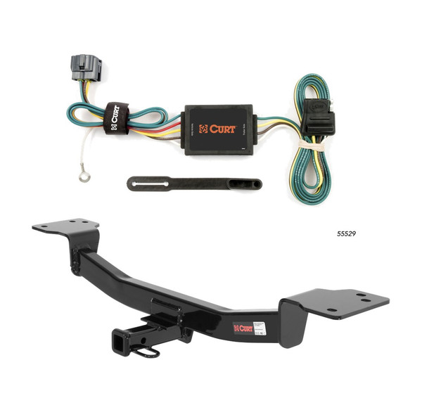 2005 - 2010 Kia Sportage Curt 1-1/4", Class 2 Trailer Tow Hitch + 4-flat Wiring Kit 12126 - CURT