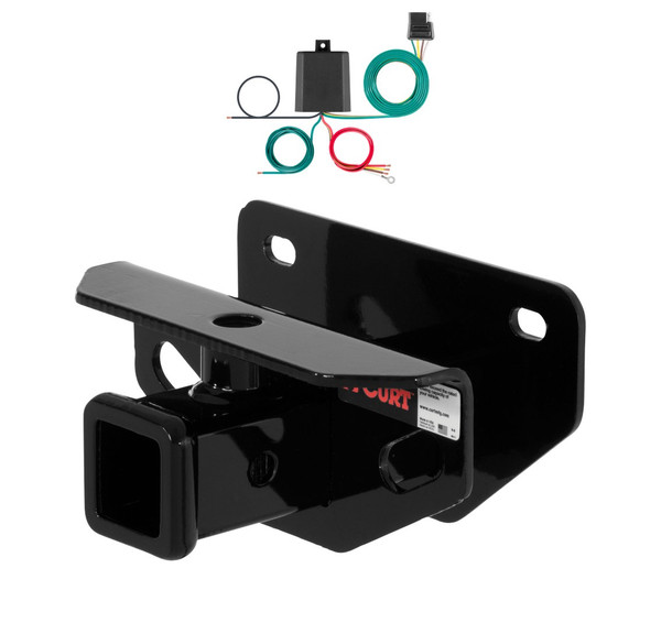2011 - 2013 RAM 3500 6' bed, excluding factory receiver Curt 2", Class 3 Trailer Tow Hitch + 4-flat Wiring Kit 13333 - CURT