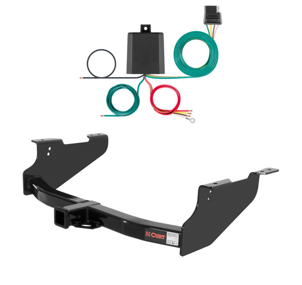 2011 - 2024 RAM 2500 8' bed, excluding factory receiver Curt 2", Class 4 Trailer Tow Hitch + 4-flat Wiring Kit 14361 - CURT