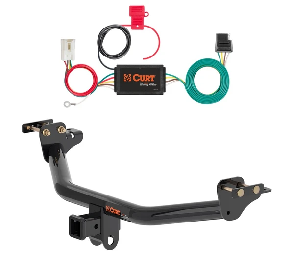 2018 - 2022 Mitsubishi Outlander Phev Curt 2", Class 3 Trailer Tow Hitch + 4-flat Wiring Kit 13398 - CURT