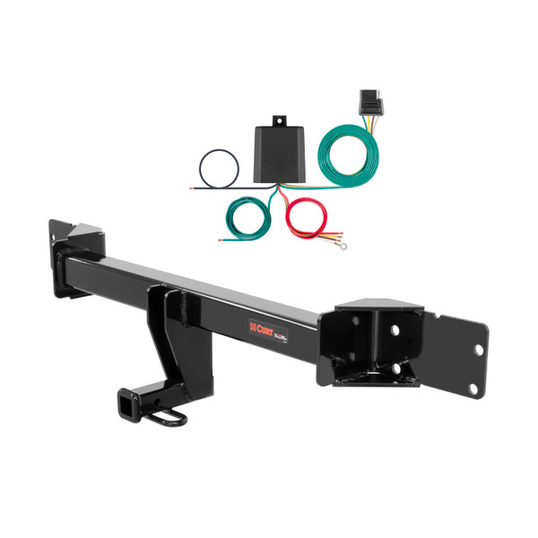 16 - 18 Mercedes-Benz CLA250 Curt 1-1/4", Class 2 Trailer Tow Hitch + 4-flat Wiring Kit 12163 - CURT