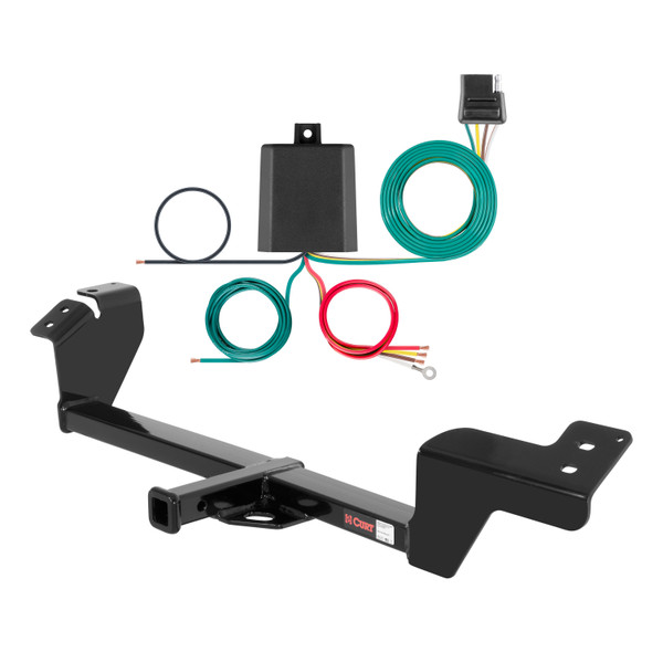 07 - 08 Mitsubishi Galant 2.4L single exhaust Curt 1-1/4", Class 1 Trailer Tow Hitch + 4-flat Wiring Kit 11462 - CURT