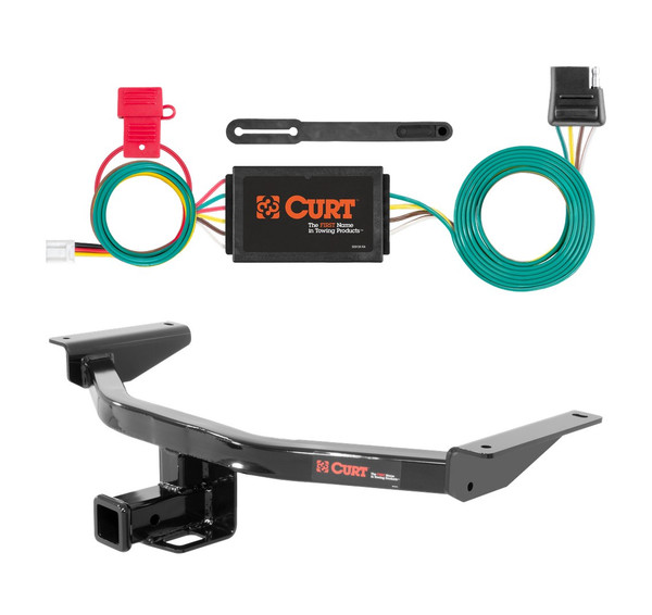 2016 - 2023 Mazda CX-9 Curt 2", Class 3 Trailer Tow Hitch + 4-flat Wiring Kit 13284 - CURT