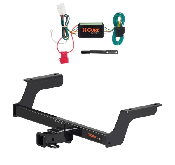 2018 - 2023 Subaru Crosstrek Excluding hybrid Curt 2", Class 3 Trailer Tow Hitch + 4-flat Wiring Kit 13382 - CURT