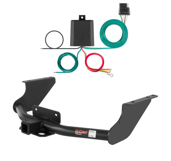 2011 - 2018 RAM 1500 Excluding factory receiver Curt 2", Class 5 Trailer Tow Hitch + 4-flat Wiring Kit 15572 - CURT