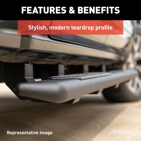 ARIES 2558052 AscentStep Black Steel 5-1/2 x 85-Inch Truck Running Boards, Select Ford Ranger Crew Cab