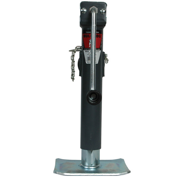 Bulldog Round Trailer Jack, Side Mount, 7,000 lbs. Lift Capacity, Side Wind, Weld-On, 10 in. Travel