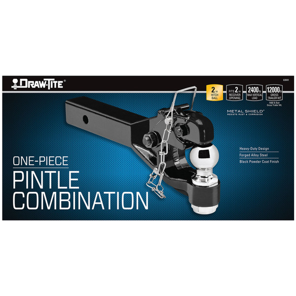 Draw-tite Pintle Hook & Ball Combination, Fits 2 in. Receiver, 12,000 lbs. Capacity Hook, 2 in. Ball, 7,000 lbs. Capacity Ball