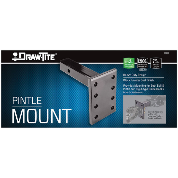 Draw-tite Pintle Hook Mounting Plate, 12,000 lbs. Capacity, Fits 2 in. Receiver
