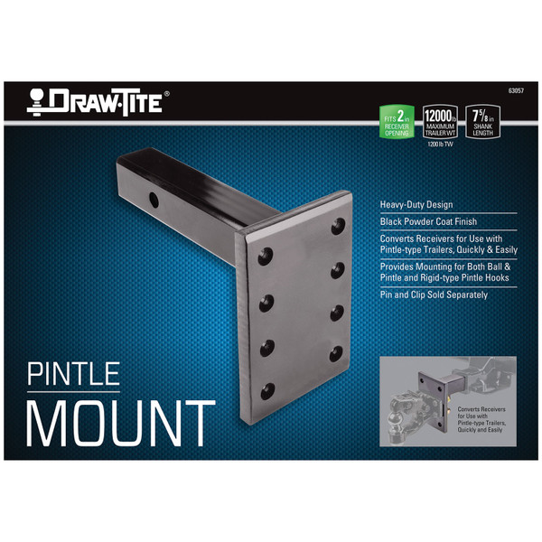 Draw-tite Pintle Hook Mounting Plate, 12,000 lbs. Capacity, Fits 2 in. Receiver