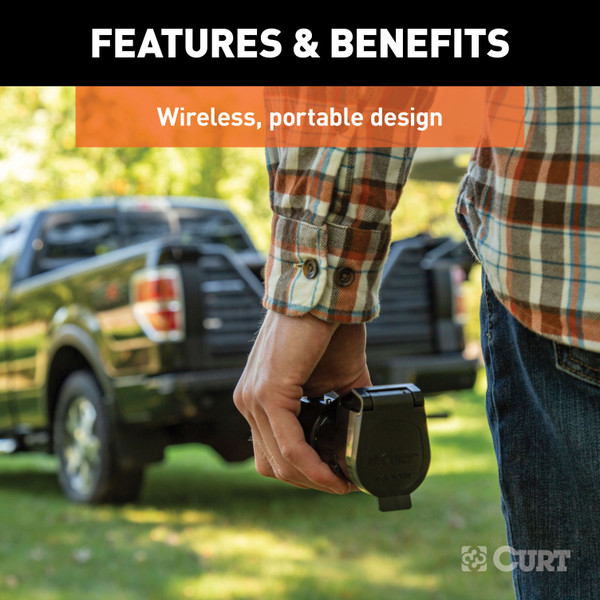 2018-2024 Jeep Wrangler CURT Echo Bluetooth Mobile 7-Way Trailer Brake Controller