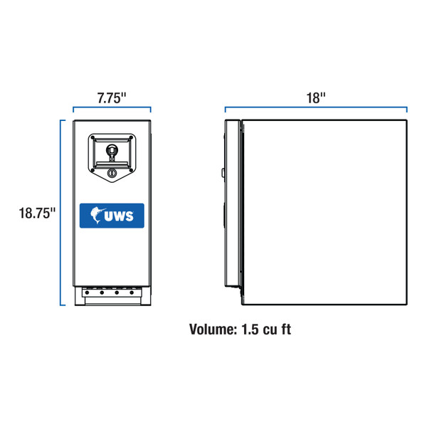 UWS Gloss Black Aluminum 18" Drawer Truck Tool Box DS-18-BLK