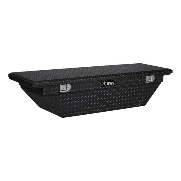 UWS Gloss Black Aluminum 63" Angled Truck Tool Box, Low Profile TBS-63-A-LP-BLK - UWS
