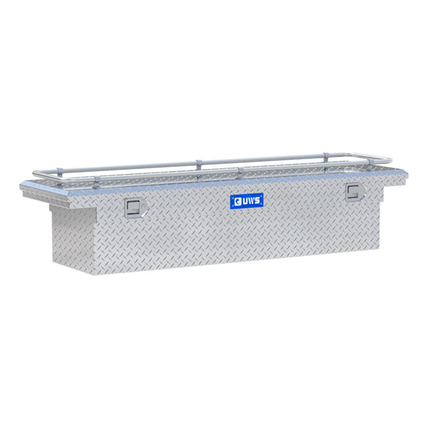 UWS Bright Aluminum 69" Crossover Truck Tool Box with Low Profile & Rail TBS-69-LP-R - UWS