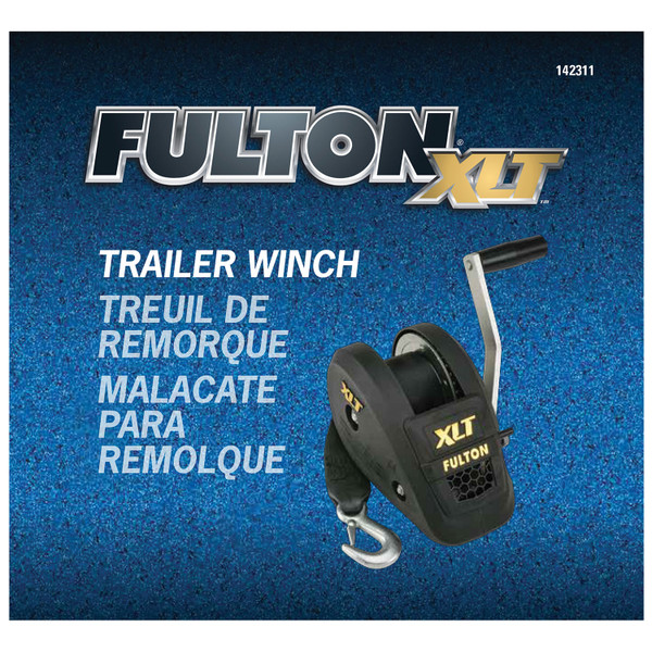Fulton XLT  Marine Trailer Winch, Single-Speed, 1,500 lbs. Capacity, 20 ft. Strap, 8 in. Handle