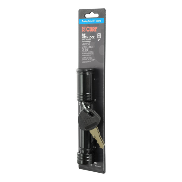 CURT 5/8" Hitch Lock (2" Receiver, Barbell, Black) Trailer Hitch Lock