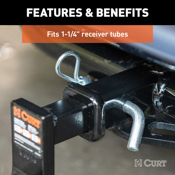 CURT 1/2" Hitch Pin (1-1/4" Receiver, Zinc) Trailer Hitch Pin