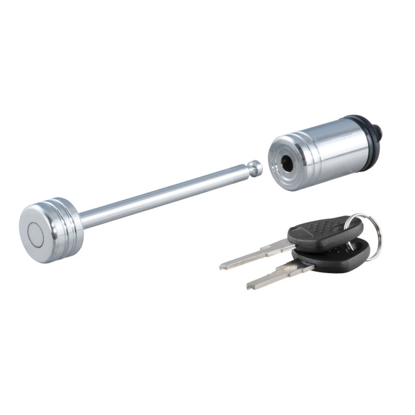 CURT Coupler Lock (1/4" Pin, 3-3/8" Latch Span, Barbell, Chrome) Trailer Hitch Lock - CURT