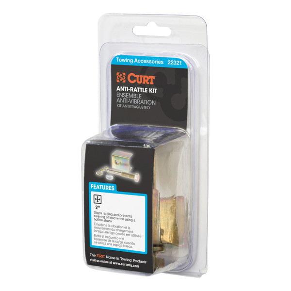 CURT Anti-Rattle Hitch Pin and Shim (Fits 2" Receiver with 1/2" Hole) Trailer Hitch