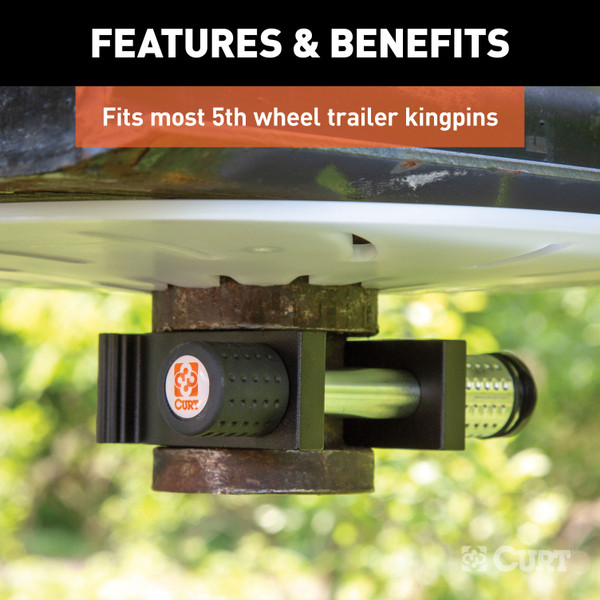 CURT 5th Wheel Kingpin Lock (Fits 2" Diameter Kingpin) Fifth Wheel Trailer Hitch King Pin Lock