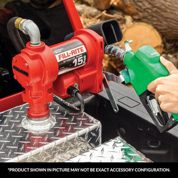 Fill-Rite Liquid Transfer Tank Pump; Diesel/ Gasoline/ Kerosene/ E15 And Biodiesel Up To B20; Electric; 12 Volt DC; 15 GPM; 1/4 HP Motor; 12' Hose
