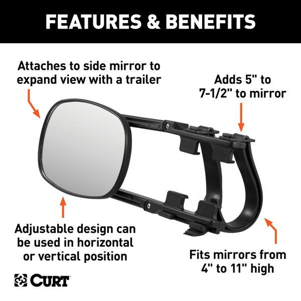 CURT Extended View Tow Mirror Towing Mirror