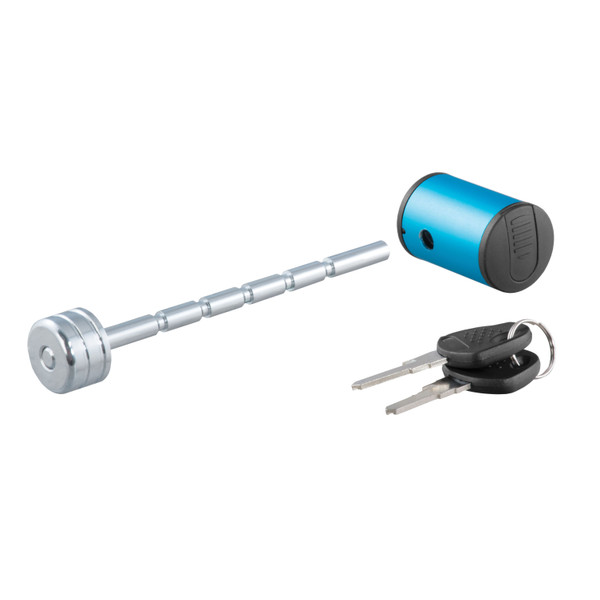 CURT Coupler Lock (1/4" Pin, 1" to 3" Latch Span, Right-Angle, Chrome) Trailer Hitch Lock - CURT