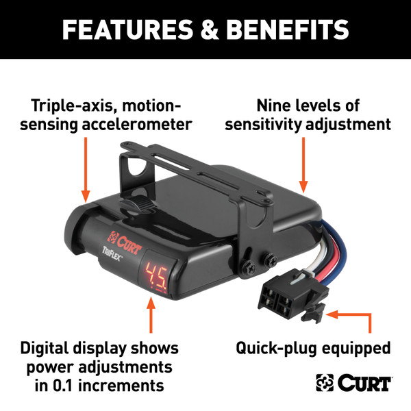 CURT TriFlex Proportional Trailer Brake Controller Trailer Brake Control