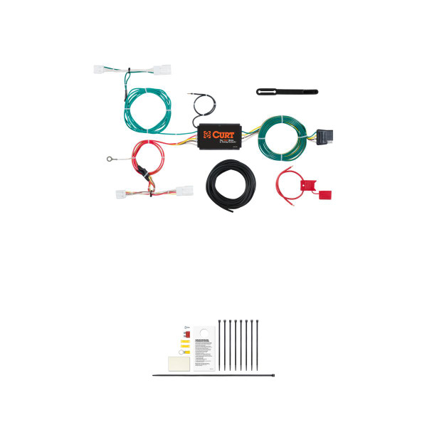 CURT Custom Wiring Harness, 4-Way Flat Output, Select Lexus NX200t, NX300h Trailer Connector Kit - CURT