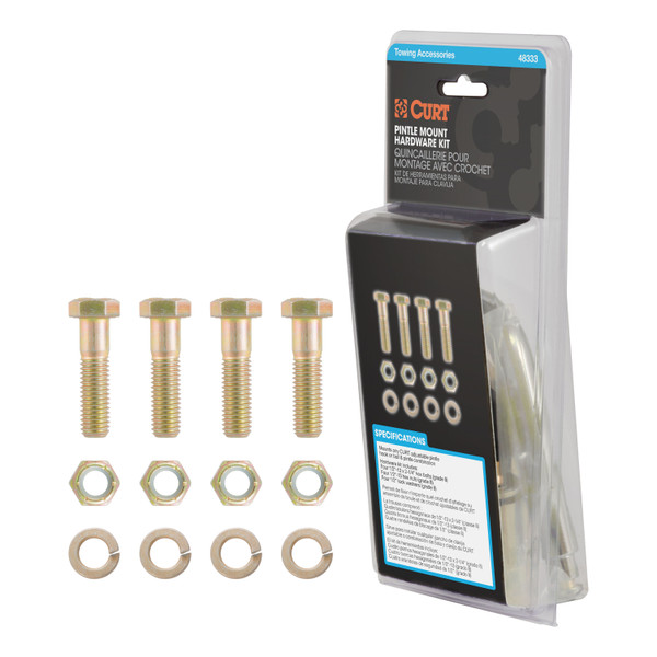 CURT Pintle Mount Hardware Kit (1/2", Grade 8, Yellow Zinc) Bolt Kit - CURT