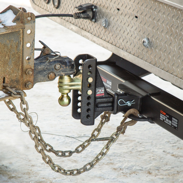 CURT Adjustable Channel Mount with Dual Ball (2-1/2" Shank, 20,000 lbss., 6" Drop) Trailer Hitch Ball Mount