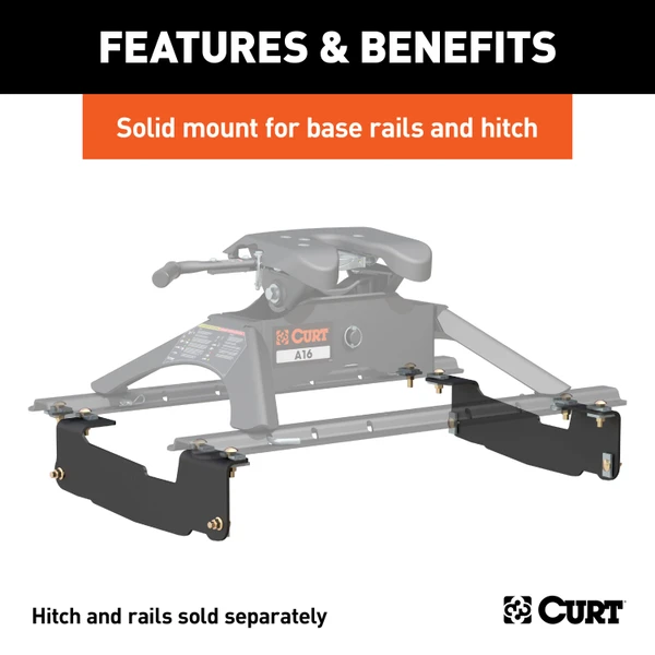 CURT Custom 5th Wheel Brackets, Select Ford F-150 (Except 5.5' Bed) Fifth Wheel Trailer Hitch Bracket