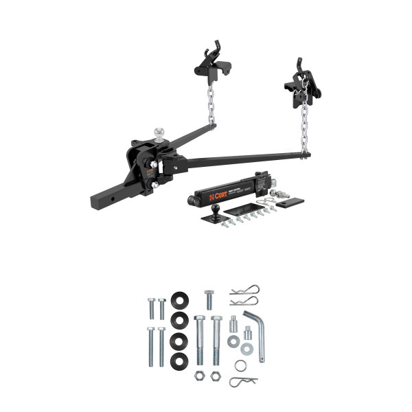 CURT (10-15K, 28-3/8") Short Trunnion Bar Weight Distribution Hitch with Sway Control - CURT