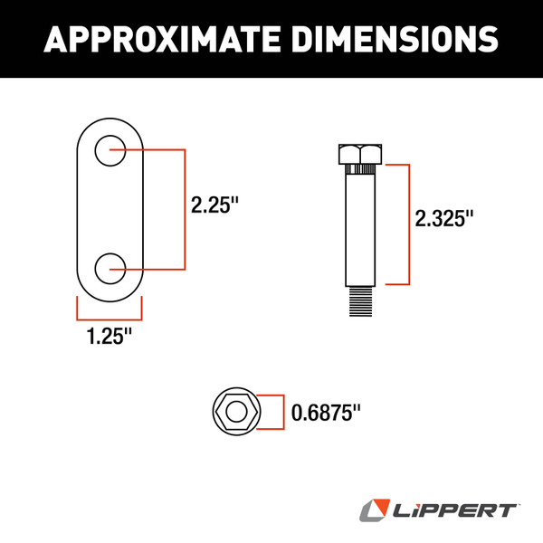 Lippert Axle Attaching Parts for 2,000-7,000-lb. Double-Eye Single Axles - No Equalizer 121101LRV