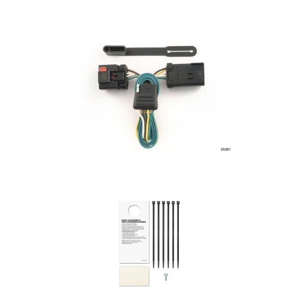 CURT Custom Wiring, 4-Flat, Select Chrysler, Dodge, Jeep, Mitsubishi with Tow Package Trailer Connector Kit - CURT