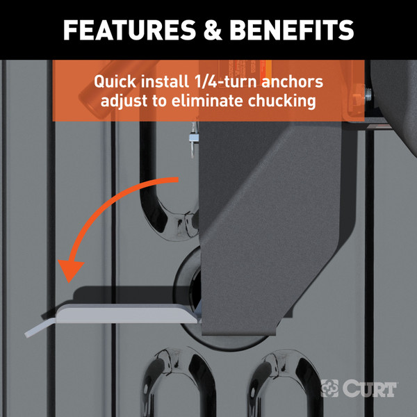 CURT Puck System 5th Wheel Legs, Select Silverado, Sierra 2500, 3500 HD, 8' Bed, 25K Fifth Wheel Trailer Hitch Mount Leg