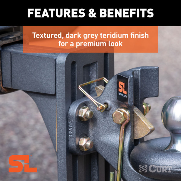 CURT SecureLatch Ball & Pintle Hitch (2-5/16" Ball, 20,000 lbs.) Trailer Hitch Pintle Hook Mount