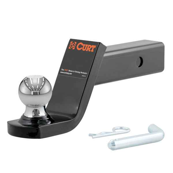 CURT Fusion Ball Mount with 2" Ball (2" Shank, 7,500 lbss., 4" Drop) Trailer Hitch Ball Mount - CURT