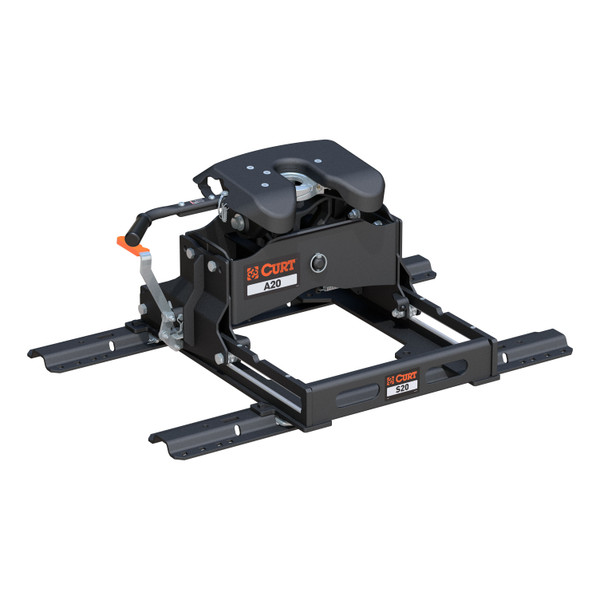 CURT 20K, A20 Sliding 5th Wheel Hitch with Rails, 20,000 lbs. - CURT