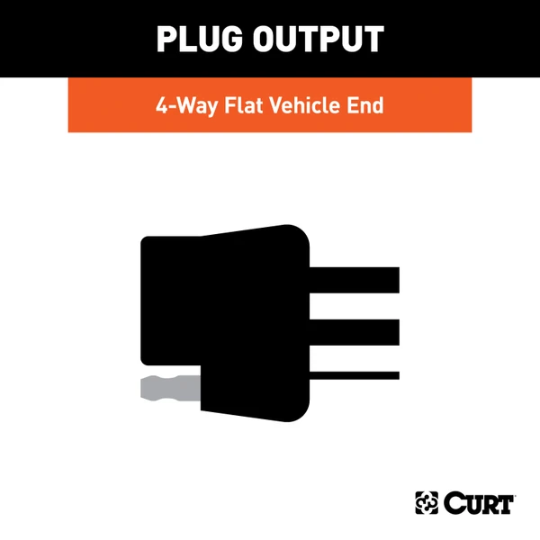CURT Custom Wiring Harness, 4-Way Flat Output, Select Ford Transit Connect Trailer Connector Kit