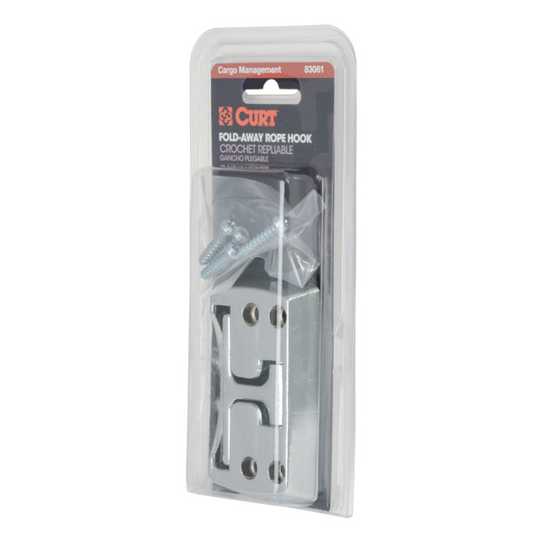 CURT Fold-Away Rope Hook (1,200 lbs, Packaged) Tie Down Anchor