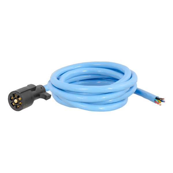 CURT Cold-Weather Replacement 7-Way RV Blade with 10' Wires (Trailer Side) Trailer Wiring Adapter Connector - CURT