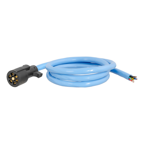 CURT Cold-Weather Replacement 7-Way RV Blade with 8' Wires (Trailer Side) Trailer Wiring Adapter Connector - CURT