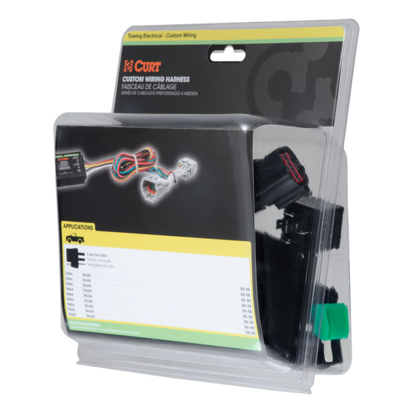 CURT Custom Wiring Harness, 7-Way RV Blade Output, Select Ford F-250, F-350, F-450 Trailer Connector Kit