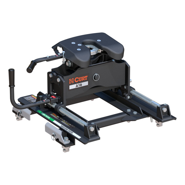 CURT 16K, 16K, A16 Sliding 5th Wheel Hitch, 16K, Select Silverado, Sierra, 6.5' Bed Puck System - CURT