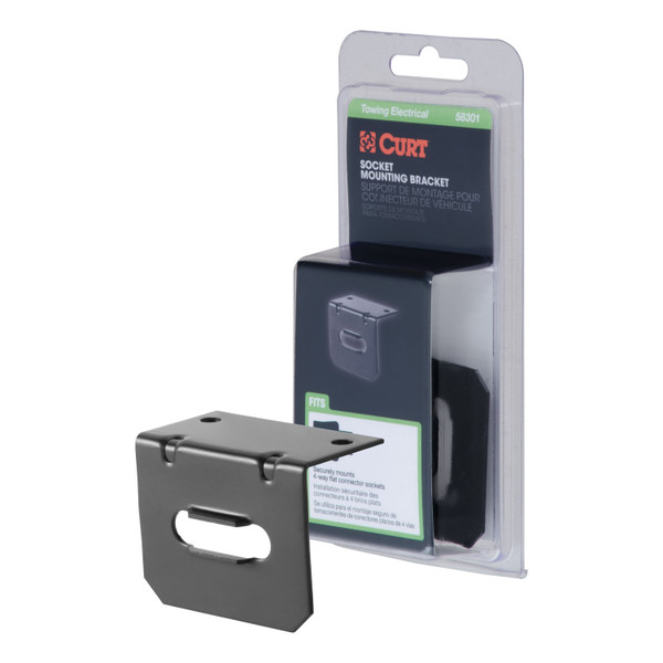 CURT Connector Mounting Bracket for 4-Way Flat (Packaged) Trailer Wire Connector Mounting Bracket - CURT