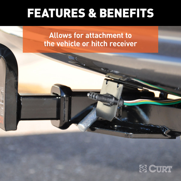 CURT Connector Mounting Bracket for 4-Way Flat Trailer Wire Connector Mounting Bracket