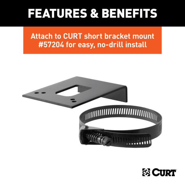 CURT Connector Mounting Bracket for 4-Way Flat Trailer Wire Connector Mounting Bracket
