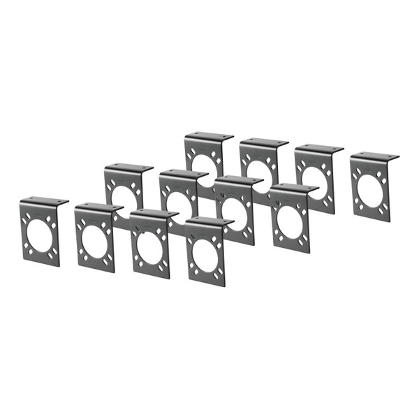 CURT Connector Mounting Brackets for 7-Way RV Blade (Black, 12-Pack) Trailer Wire Connector Mounting Bracket - CURT